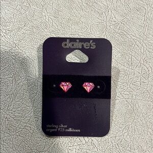 Claire's Pink Sterling Silver Earrings